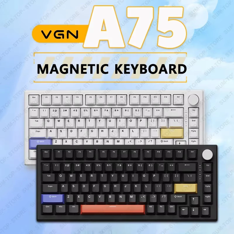 VGN A75 Magnetic Switch Wired Mechanical Keyboard RT Hot Swap Gaming Keyboard Low Delay Gasket Valorant PC Gamer Accessories
VGN A75 Magnetic Switch Wired Mechanical Keyboard RT Hot Swap Gaming Keyboard Low Delay Gasket Valorant PC Gamer Accessories