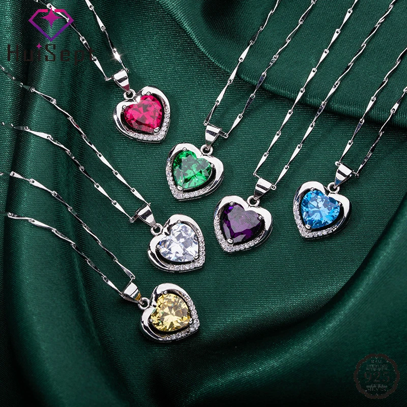 HuiSept Heart Pendant Necklace Silver 925 Jewelry with Zircon Gemstone Accessories for Women Wedding Party Bridal Gift Wholesale
HuiSept Heart Pendant Necklace Silver 925 Jewelry with Zircon Gemstone Accessories for Women Wedding Party Bridal Gift Wholesale
