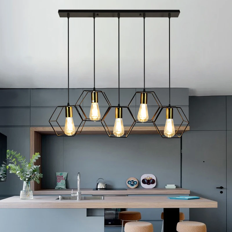 Modern Creative LED Chandelier Hanging Light Geometric Metal Frame Lamp Suitable For Restaurant Bedroom Above the Dining Table
Modern Creative LED Chandelier Hanging Light Geometric Metal Frame Lamp Suitable For Restaurant Bedroom Above the Dining Table
