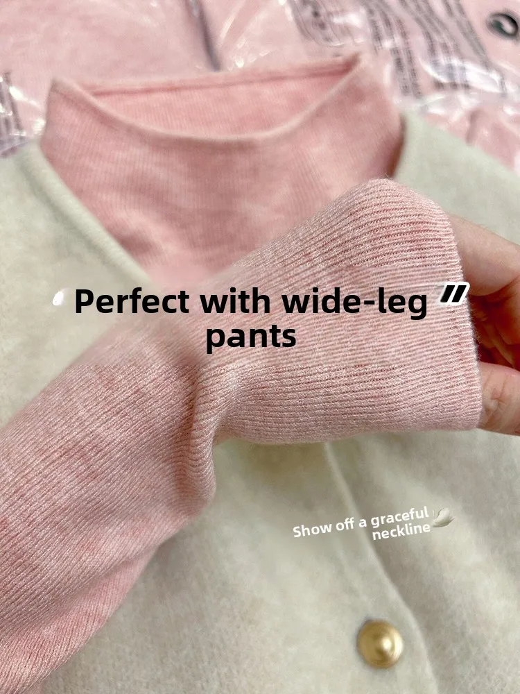 Pink Soft Knitted Base Shirt Women's Autumn Winter Coat Inner High-End Feeling Half High Collar Sweater Warm Top Spring
Pink Soft Knitted Base Shirt Women's Autumn Winter Coat Inner High-End Feeling Half High Collar Sweater Warm Top Spring