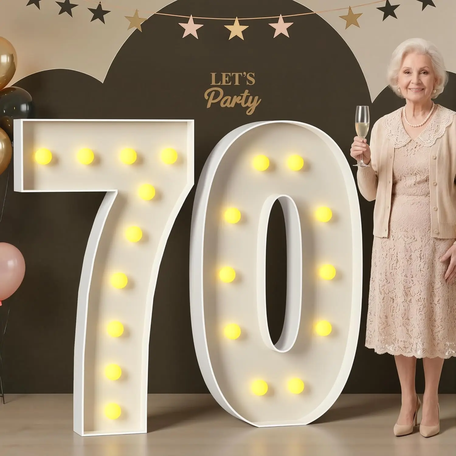 70 Marquee Numbers 4FT Light Up Sign for 70th Birthday Anniversary Party Decorations
70 Marquee Numbers 4FT Light Up Sign for 70th Birthday Anniversary Party Decorations
