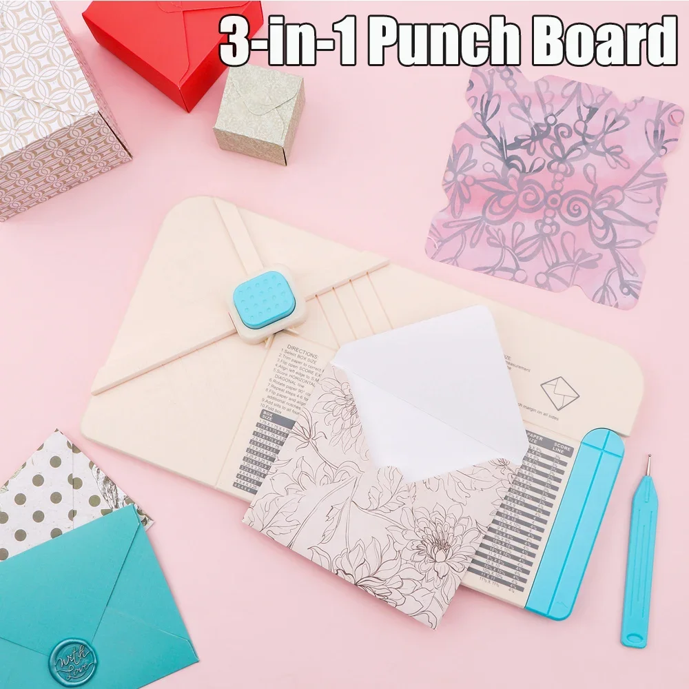 3-in-1 Punch Board Multifunctional Scoring Tool for Envelopes Gift Boxes Bows for Custom Envelopes Bows Boxes Of Different Sizes
3-in-1 Punch Board Multifunctional Scoring Tool for Envelopes Gift Boxes Bows for Custom Envelopes Bows Boxes Of Different Sizes