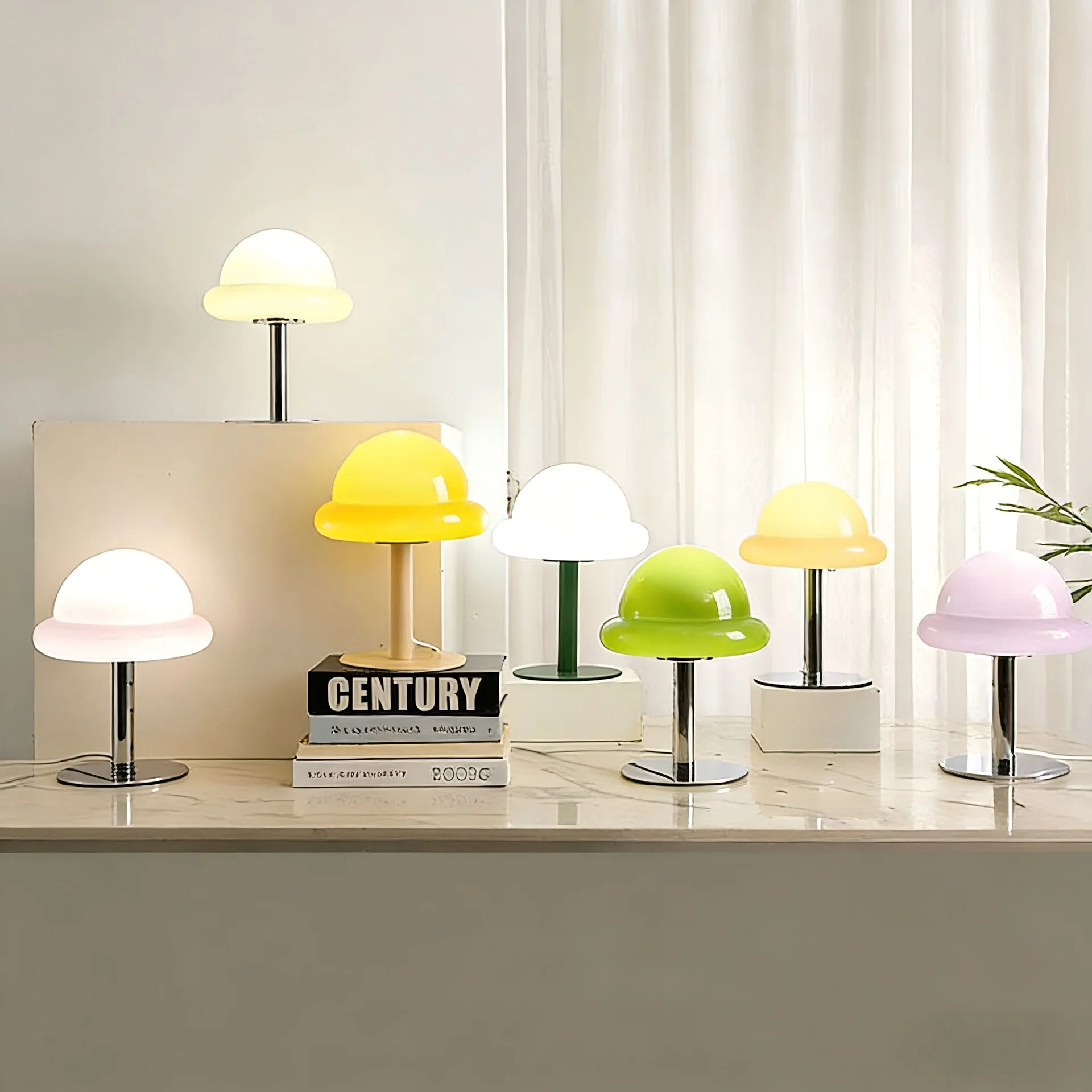 Lollipop Glass Mushroom Table Lamp, Bauhaus Ins Night Light, USB Decorative Desk Lamp for Bedroom Living Room Bedside
Lollipop Glass Mushroom Table Lamp, Bauhaus Ins Night Light, USB Decorative Desk Lamp for Bedroom Living Room Bedside