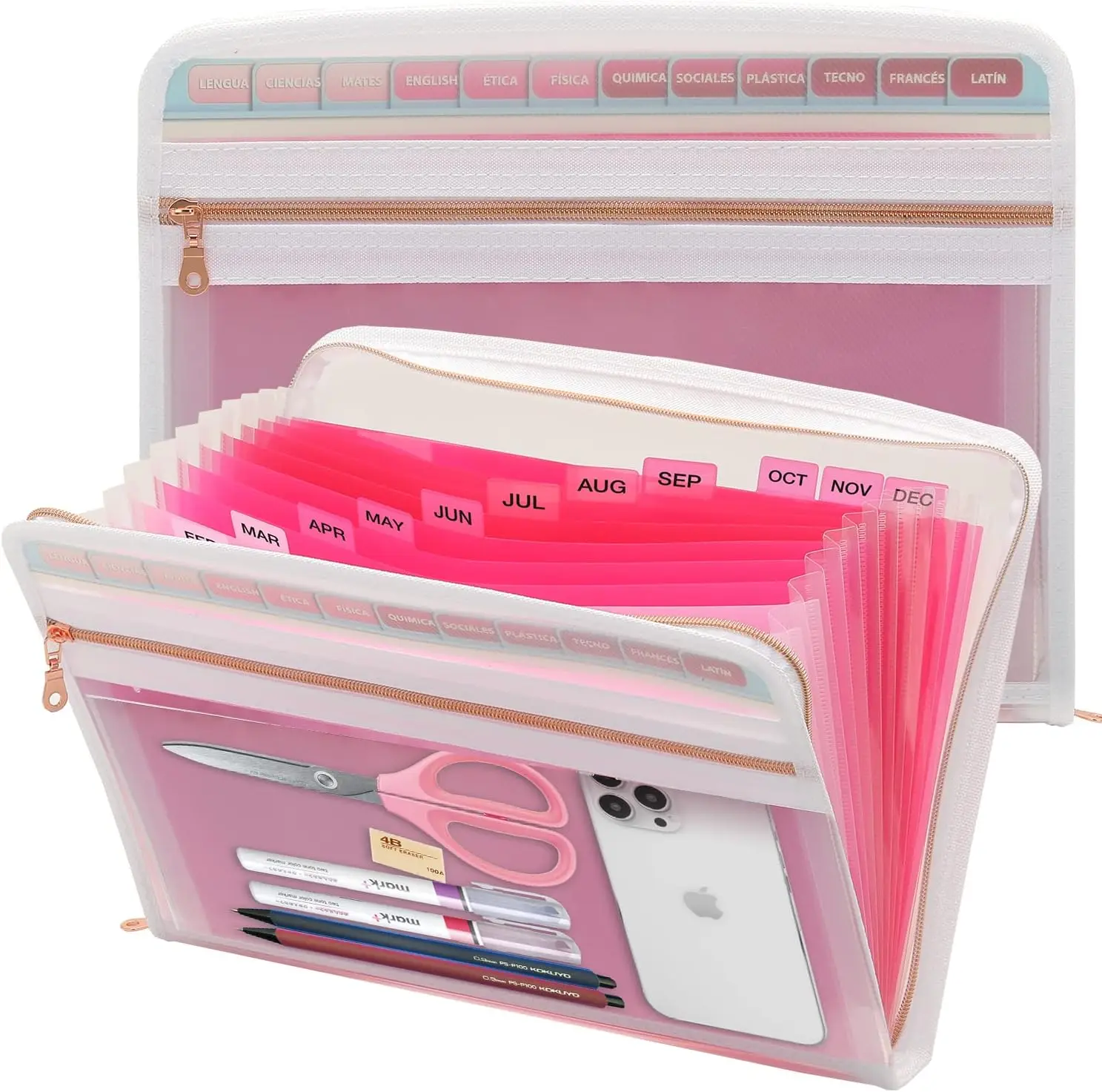 13 Pocket Zippered Expanding File Folder, Accordion File Organizer for Documents Letter Size A4 Papers (Pink)
13 Pocket Zippered Expanding File Folder, Accordion File Organizer for Documents Letter Size A4 Papers (Pink)