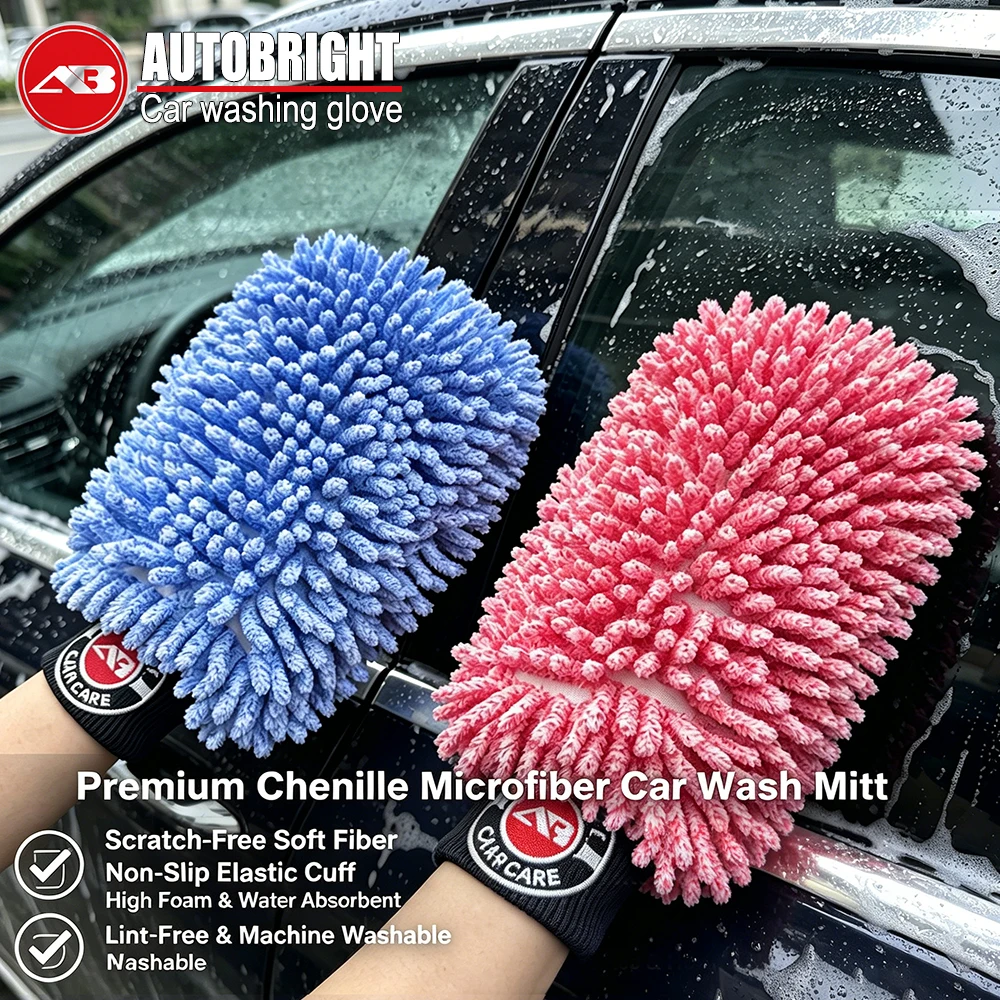 AUTOBRIGHT Microfiber Car Wash Mitt Double Sided Chenille Auto Gloves Ultra Absorbent Wash Car Cleaning gloves Scratch Free
AUTOBRIGHT Microfiber Car Wash Mitt Double Sided Chenille Auto Gloves Ultra Absorbent Wash Car Cleaning gloves Scratch Free