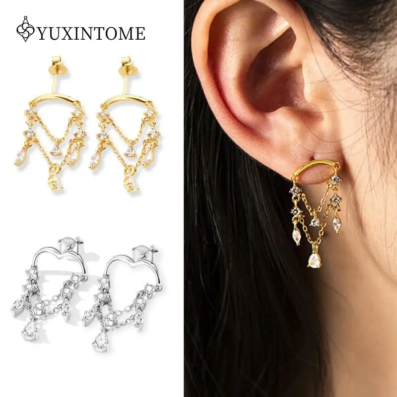 925 Sterling Silver Ear Needle Water Drop Pendant Tassel Stud Earrings For Women Luxury Earrings Fashion Wedding Jewelry Gifts
925 Sterling Silver Ear Needle Water Drop Pendant Tassel Stud Earrings For Women Luxury Earrings Fashion Wedding Jewelry Gifts