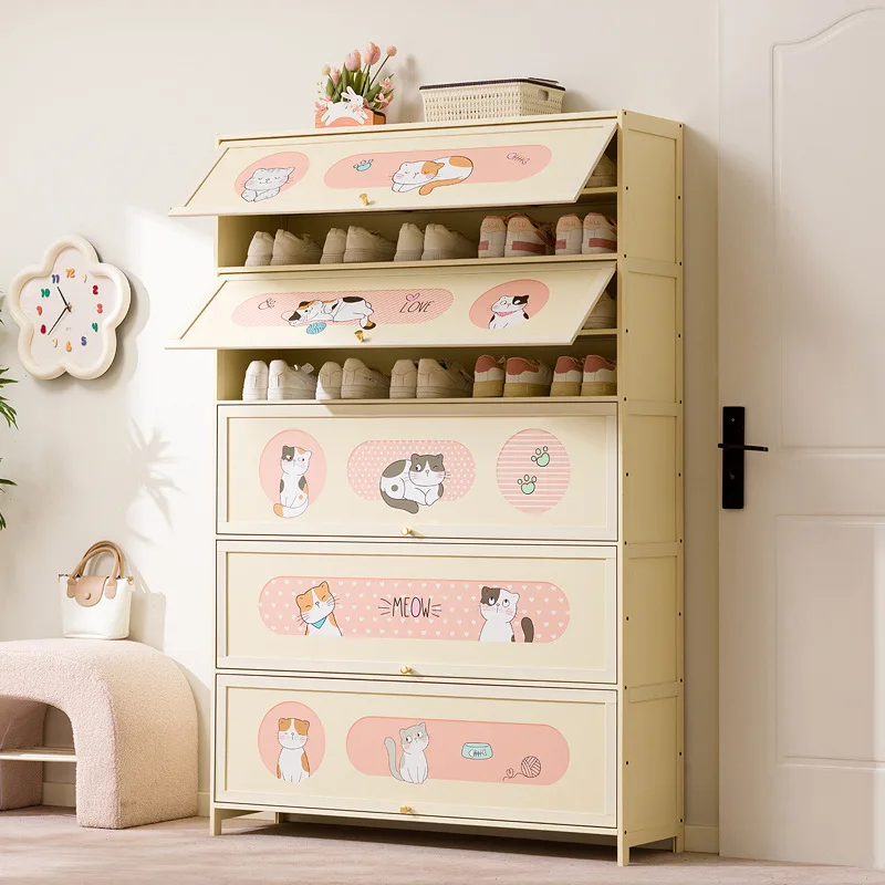 Household indoor large-capacity floor-to-ceiling multi-layer shoe rack entrance integrated dust-proof cartoon locker
Household indoor large-capacity floor-to-ceiling multi-layer shoe rack entrance integrated dust-proof cartoon locker