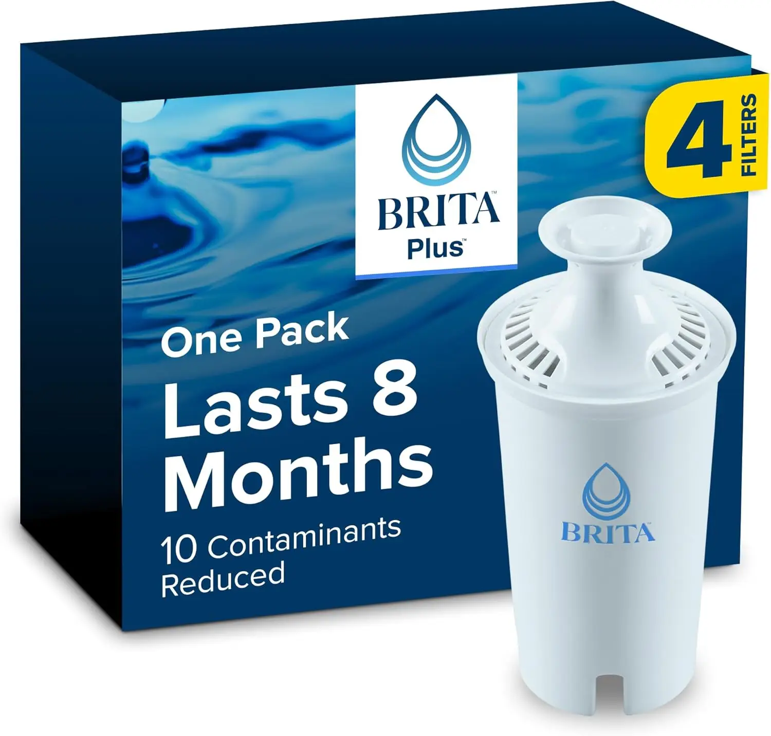 BPA-Free Water Filter, Reduces Contaminants 2x, Lasts 2 Months or 40 Gallons, Includes 4 Filters for Pitchers and Dispensers
BPA-Free Water Filter, Reduces Contaminants 2x, Lasts 2 Months or 40 Gallons, Includes 4 Filters for Pitchers and Dispensers