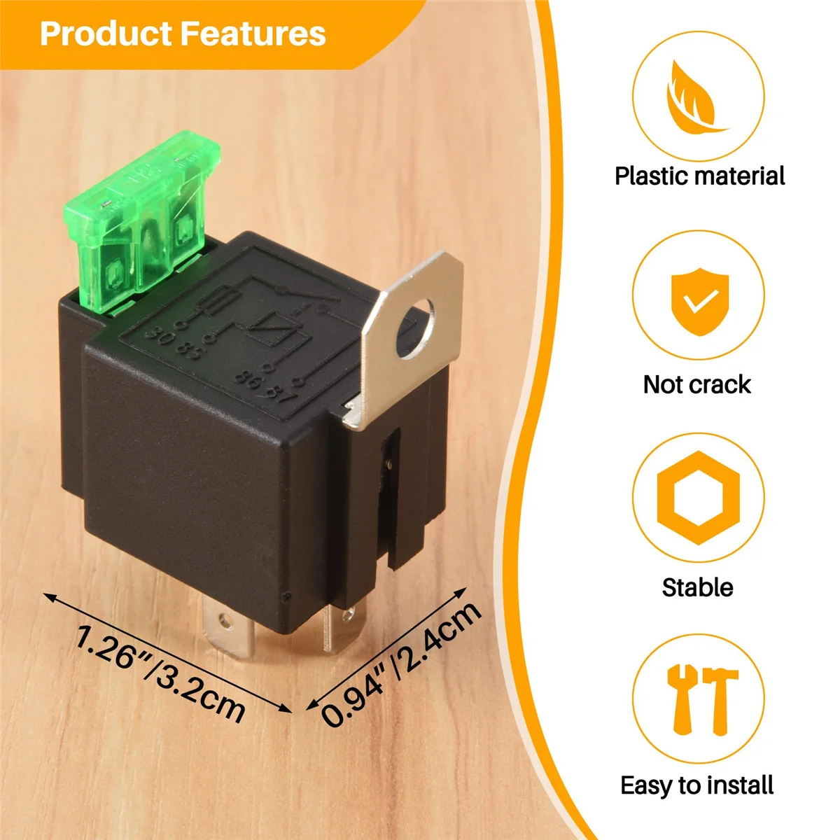 #22I Automotive Parts & Accessories,12V 30A SPST Auto Vehicle Relay Normally Opener Switch,Black
#22I Automotive Parts & Accessories,12V 30A SPST Auto Vehicle Relay Normally Opener Switch,Black