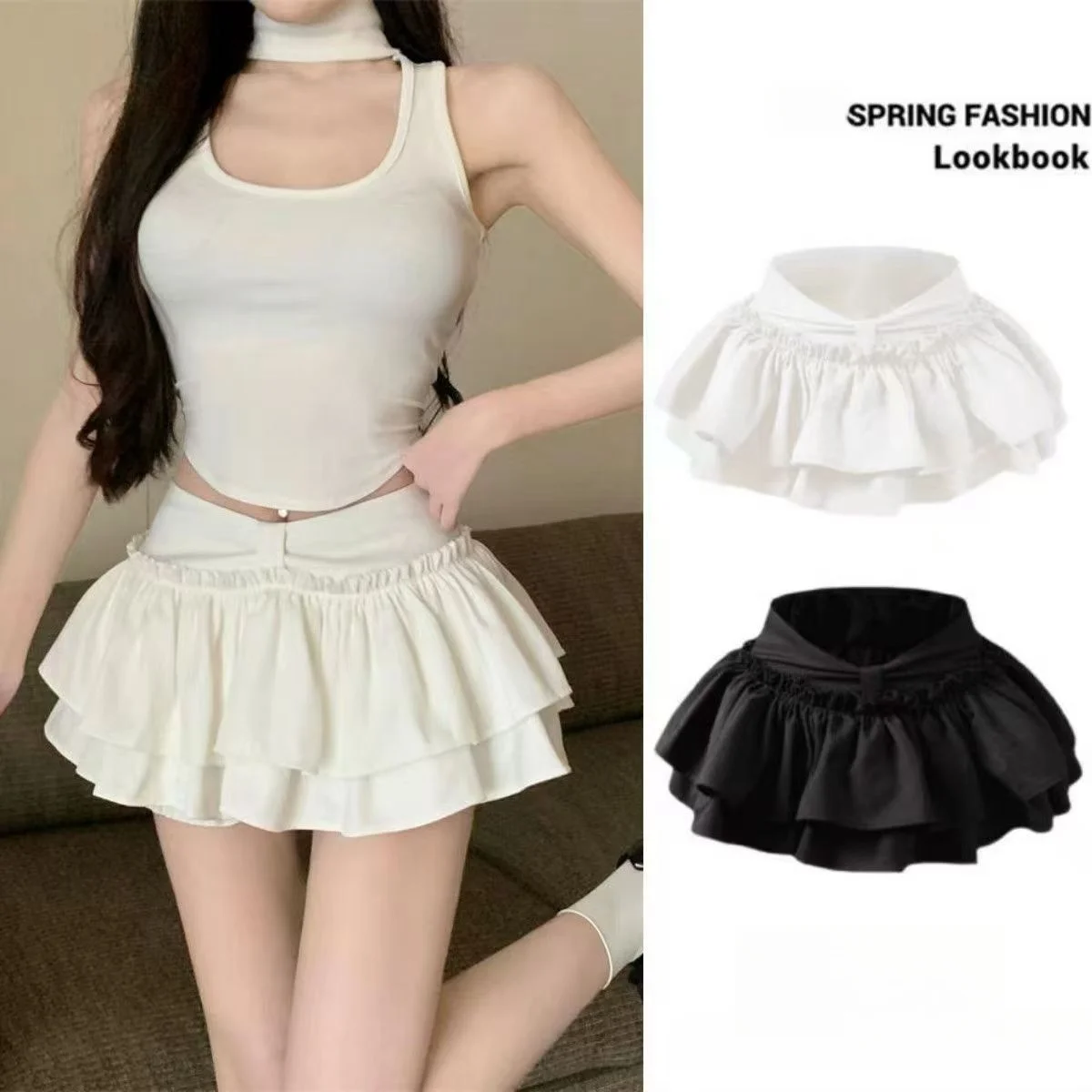 Kawaii Ballet-Style Tiered Skirt Sweet Princess Mini Skirts Elegant Elastic High Waist Lady's Matching SKirt Shorts Korean Chic
Kawaii Ballet-Style Tiered Skirt Sweet Princess Mini Skirts Elegant Elastic High Waist Lady's Matching SKirt Shorts Korean Chic