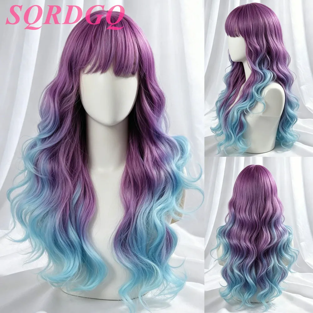 SQRDGQ Cosplay Women's Wigs Synthetic Wig for Woman Purple Blue Wig Female Natural Wavy Daily Party Cosplay Woman Wigs
SQRDGQ Cosplay Women's Wigs Synthetic Wig for Woman Purple Blue Wig Female Natural Wavy Daily Party Cosplay Woman Wigs