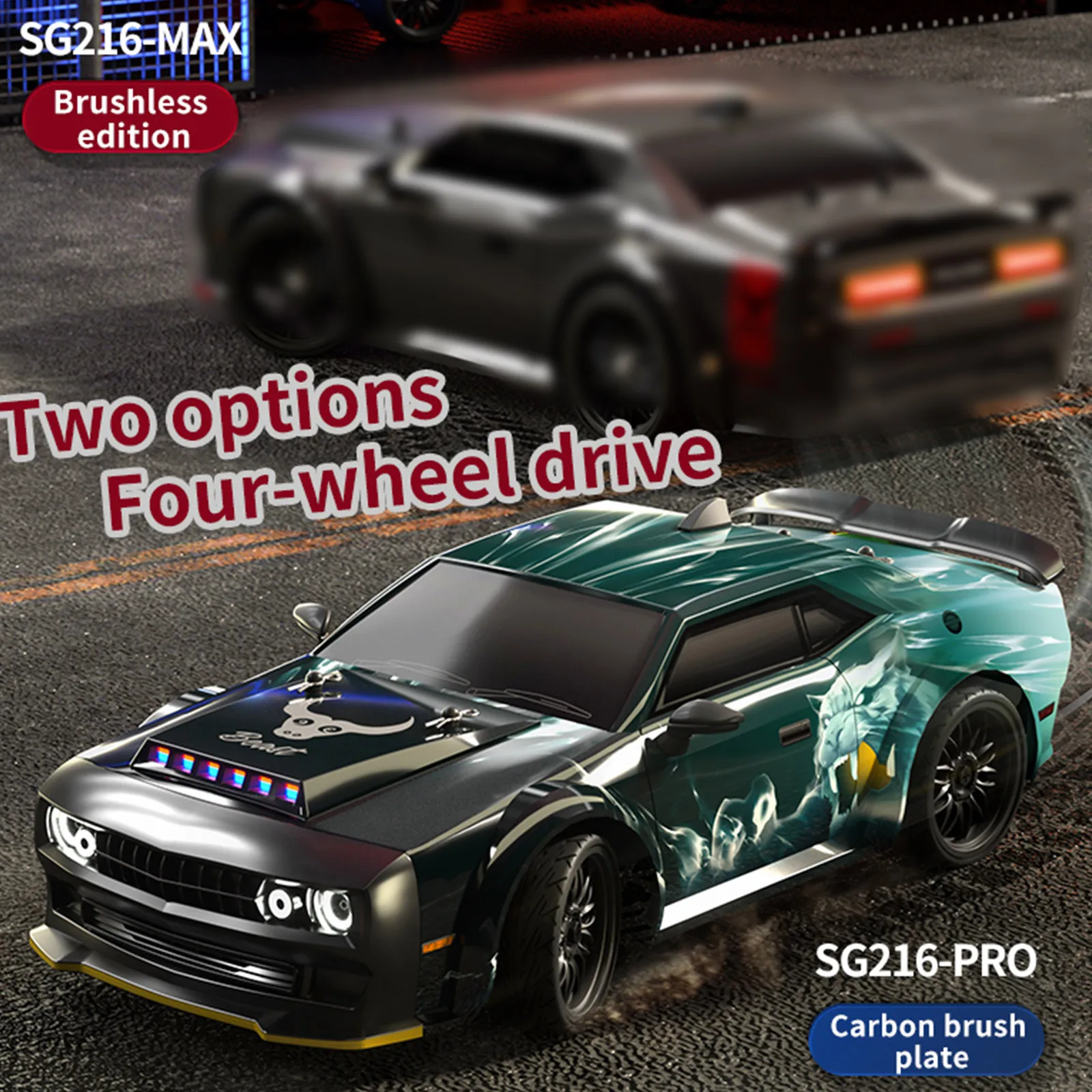 SG216MAX/PRO Бесщеточный 4WD RC Drift Car 1:16 Dodge Challenger Высокоскоростная гоночная модель с дистанционным управлением без батареи
SG216MAX/PRO Бесщеточный 4WD RC Drift Car 1:16 Dodge Challenger Высокоскоростная гоночная модель с дистанционным управлением без батареи