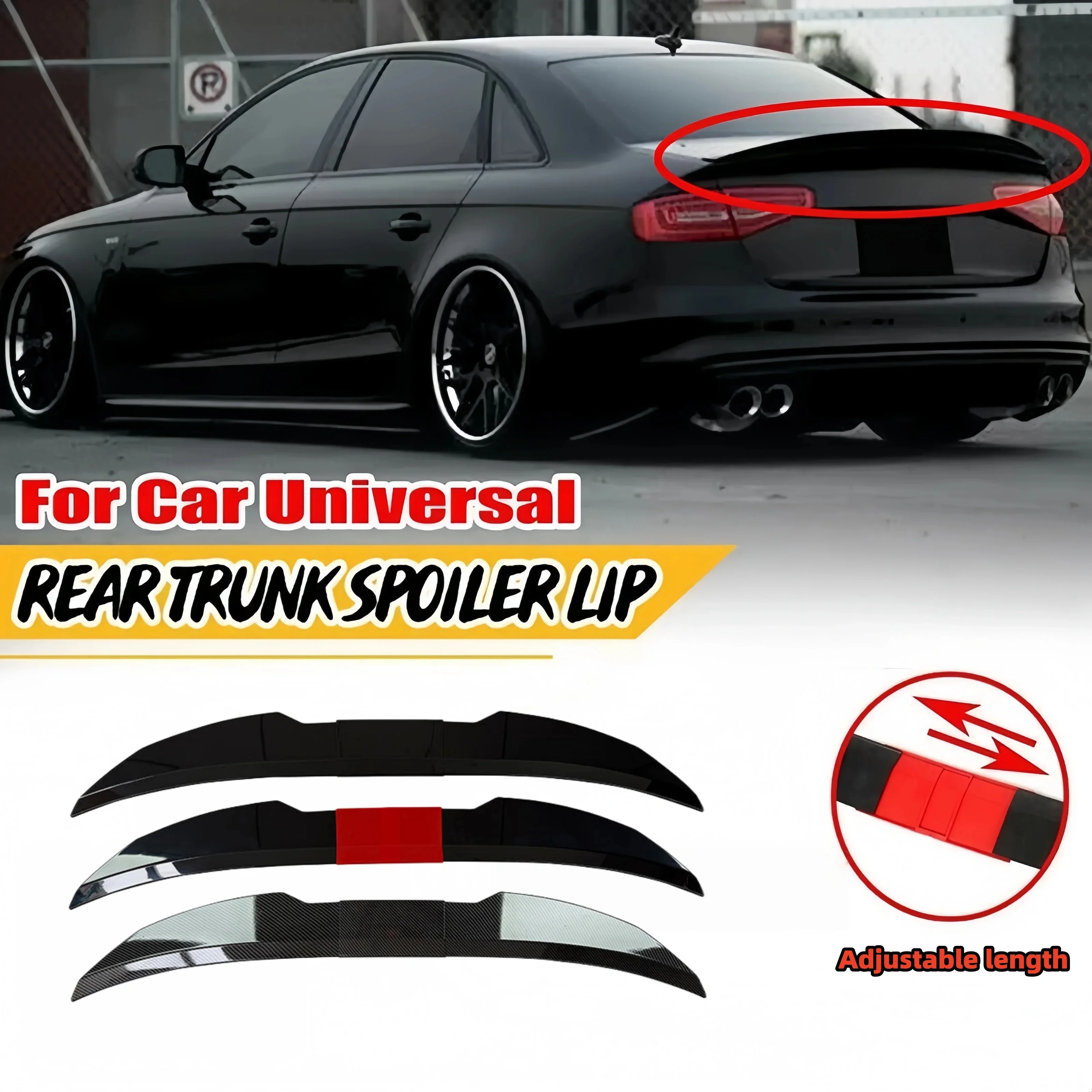 New Style Universal 3pcs Sedan Rear Trunk Tail Rear Spoiler Wing 116-129cm Adjustable DIY Refit Boot Wings Spoiler Car Accessory
New Style Universal 3pcs Sedan Rear Trunk Tail Rear Spoiler Wing 116-129cm Adjustable DIY Refit Boot Wings Spoiler Car Accessory