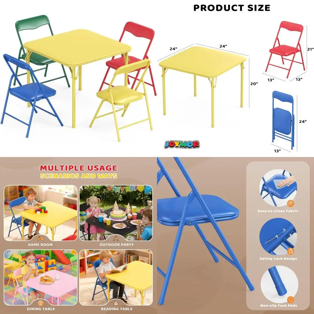 Multicolor Metal Kids Table and Chairs Set, Easy-Assemble Activity Furniture for Playroom and Classroom
Multicolor Metal Kids Table and Chairs Set, Easy-Assemble Activity Furniture for Playroom and Classroom