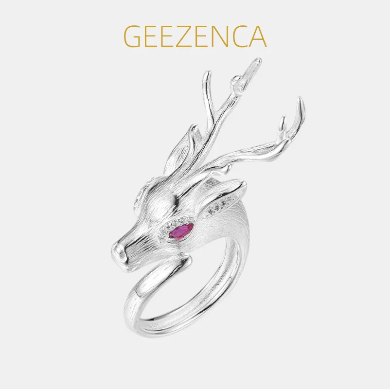 GEEZENCA, красный корунд, стерлинговое серебро 925 пробы, 3D кольца с головой оленя, изменяемого размера, уникальное шикарное коктейльное кольцо с гиперболией, новинка 2024 года
GEEZENCA, красный корунд, стерлинговое серебро 925 пробы, 3D кольца с головой оленя, изменяемого размера, уникальное шикарное коктейльное кольцо с гиперболией, новинка 2024 года
