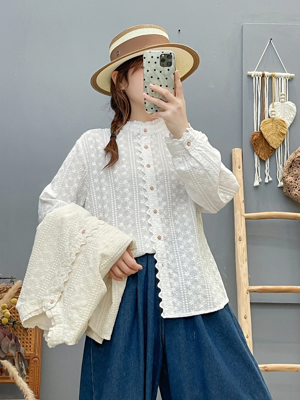 Kawaii Clothes Mori Kei Fashion Stand Collar White Beige Embroider Shirts and Blouses Pure Cotton Stand Collar Base Shirts
Kawaii Clothes Mori Kei Fashion Stand Collar White Beige Embroider Shirts and Blouses Pure Cotton Stand Collar Base Shirts