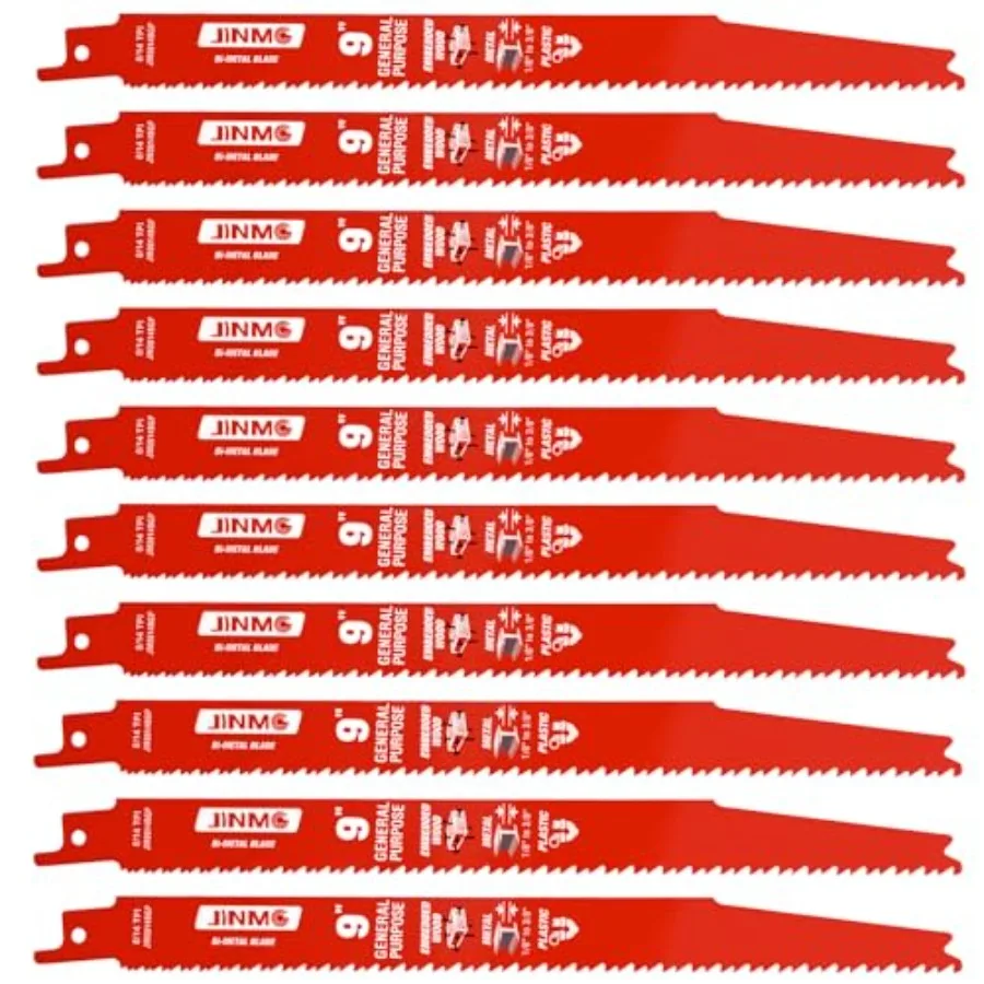 Reciprocating Saw Blades for Wood and Nail-Embedded Wood Demolition, Metal Cuttg for 1/8-3/8 Medium Metals and PVC Pallets etc.
Reciprocating Saw Blades for Wood and Nail-Embedded Wood Demolition, Metal Cuttg for 1/8-3/8 Medium Metals and PVC Pallets etc.