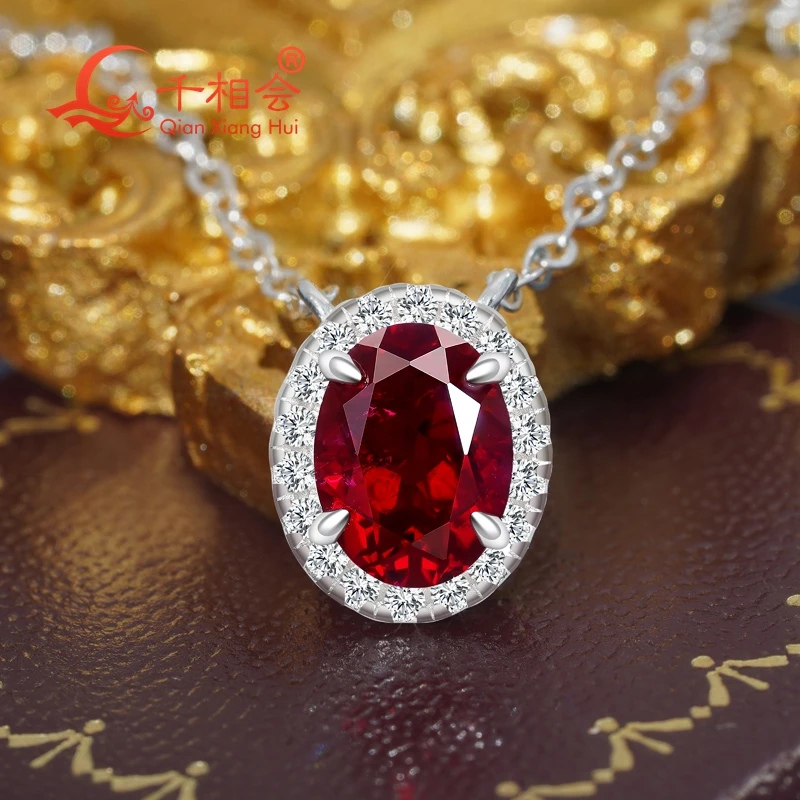 925 Silver oval 6*8mm Red & Pink blue Color lab grown Ruby sapphire Inclusion Stone melee moissanite Pendant Necklace Jewelry
925 Silver oval 6*8mm Red & Pink blue Color lab grown Ruby sapphire Inclusion Stone melee moissanite Pendant Necklace Jewelry