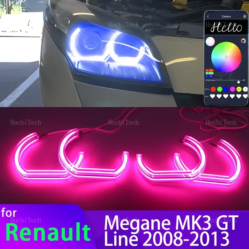 Управление через приложение RGB Многоцветный DTM Crystal Led Angel Eyes Кольцо дневного бега Модернизация для Renault Megane MK3 GT Line 2008-2013
Управление через приложение RGB Многоцветный DTM Crystal Led Angel Eyes Кольцо дневного бега Модернизация для Renault Megane MK3 GT Line 2008-2013