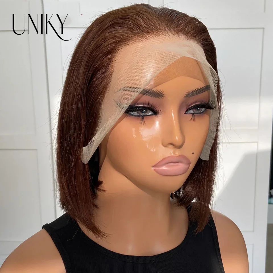 4# Chocolate Brown Short Bob Wig 13x4 Lace Frontal Wig Human Hair Brazilian Remy Hair Straight Colored Brown Bob Lace Front Wig
4# Chocolate Brown Short Bob Wig 13x4 Lace Frontal Wig Human Hair Brazilian Remy Hair Straight Colored Brown Bob Lace Front Wig
