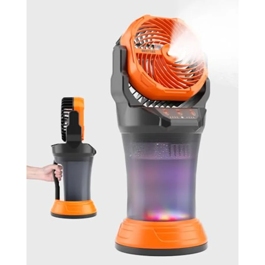 Portable Misting Fan with Large Battery Fan-Rechargeable Outdoor Misting Cooling Fans with 2L Water Tank, RGB Lights, 4 Speeds
Portable Misting Fan with Large Battery Fan-Rechargeable Outdoor Misting Cooling Fans with 2L Water Tank, RGB Lights, 4 Speeds