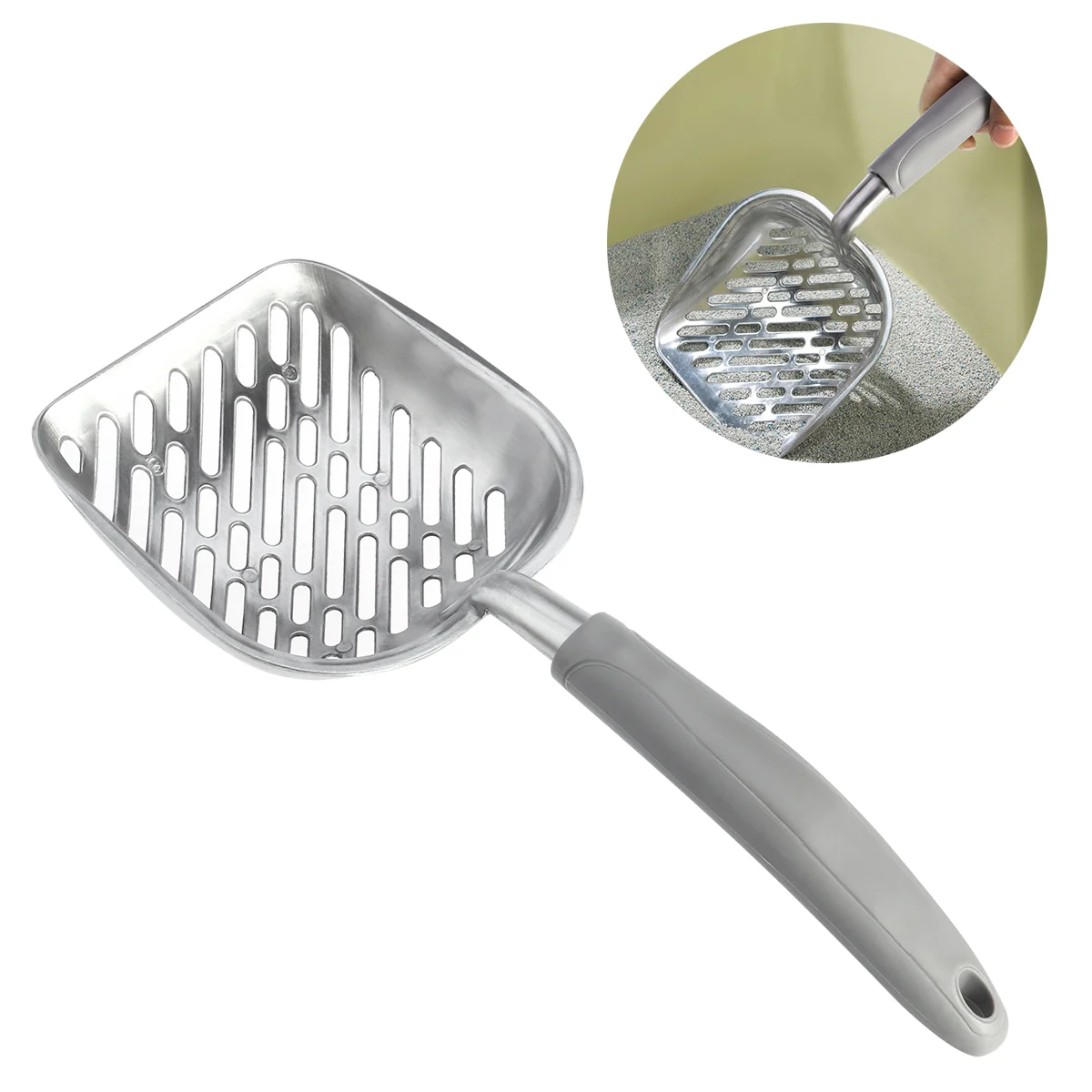 UEETEK Long Handle Pet Dog Litter Scooper Durable Metal Pet Sift (Grey) Pet Litter Scoop
UEETEK Long Handle Pet Dog Litter Scooper Durable Metal Pet Sift (Grey) Pet Litter Scoop