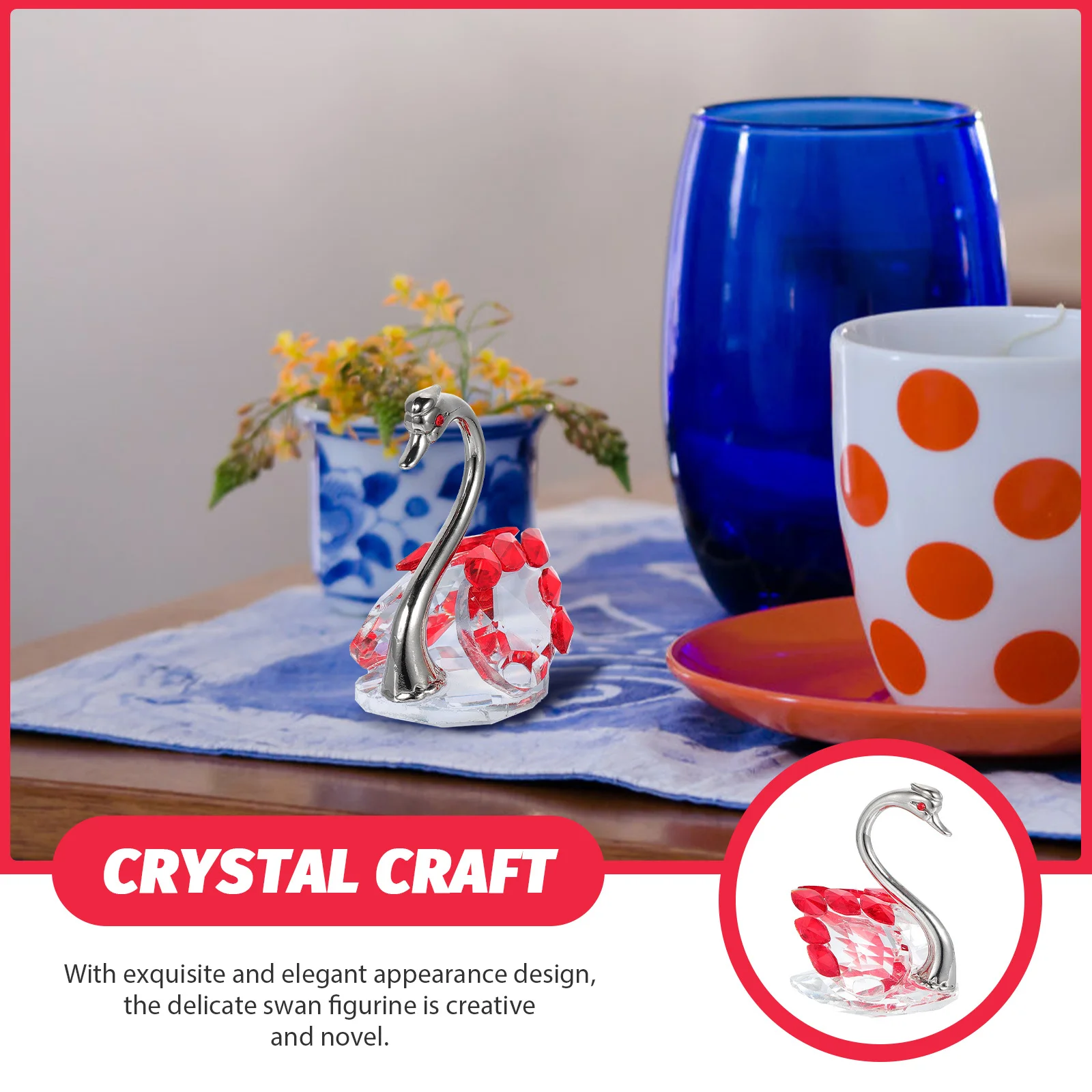 Colorful Mini Swan Decor Crystal Craft for Desktop Home Office Car Decoration Wedding Party Gift Exquisite Swan Statue
Colorful Mini Swan Decor Crystal Craft for Desktop Home Office Car Decoration Wedding Party Gift Exquisite Swan Statue