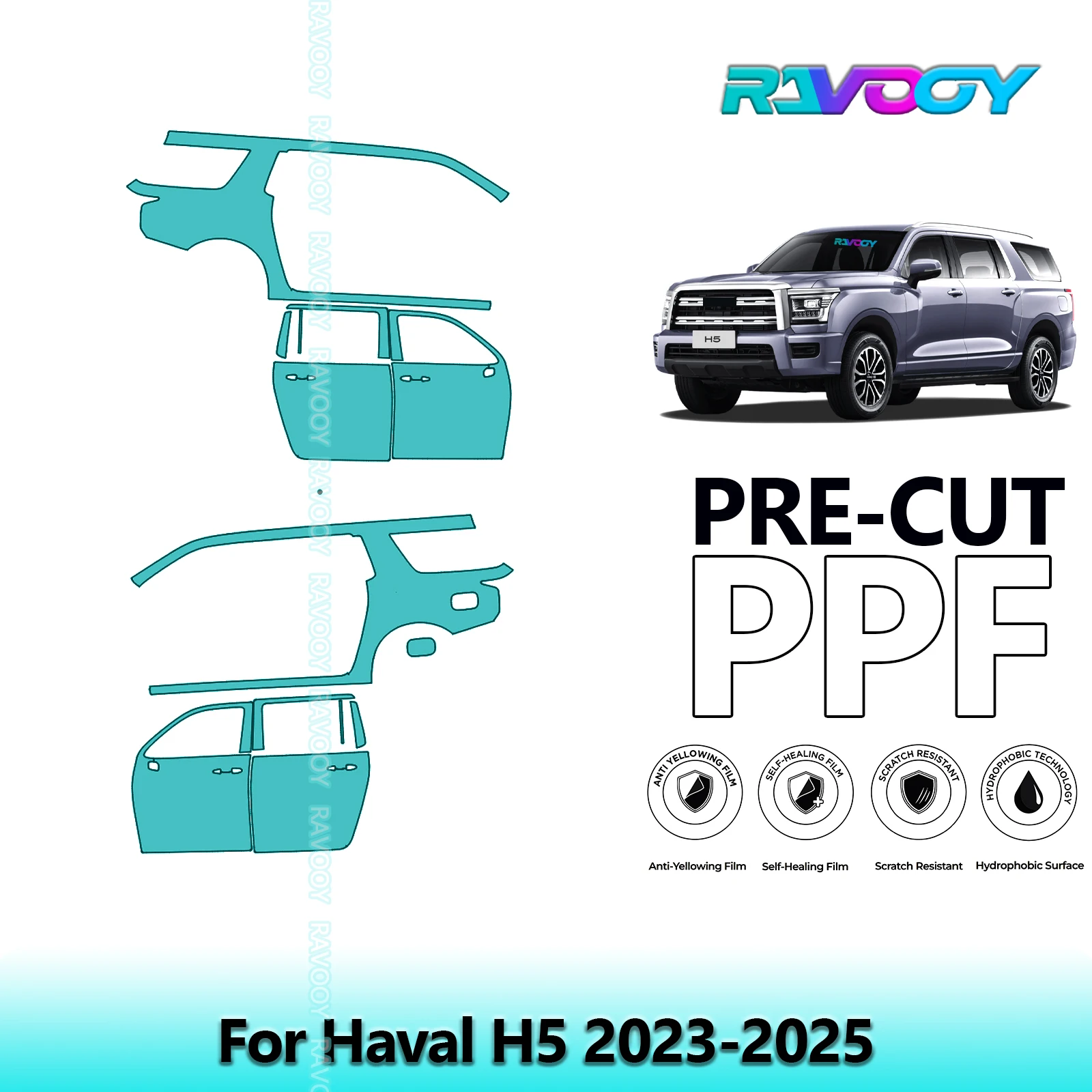 For Haval H5 2023-2025 8.5mil Clear Matte Pre-Cut PPF Door & A/B Pillar Kit TPU Paint Protection Film Set
For Haval H5 2023-2025 8.5mil Clear Matte Pre-Cut PPF Door & A/B Pillar Kit TPU Paint Protection Film Set