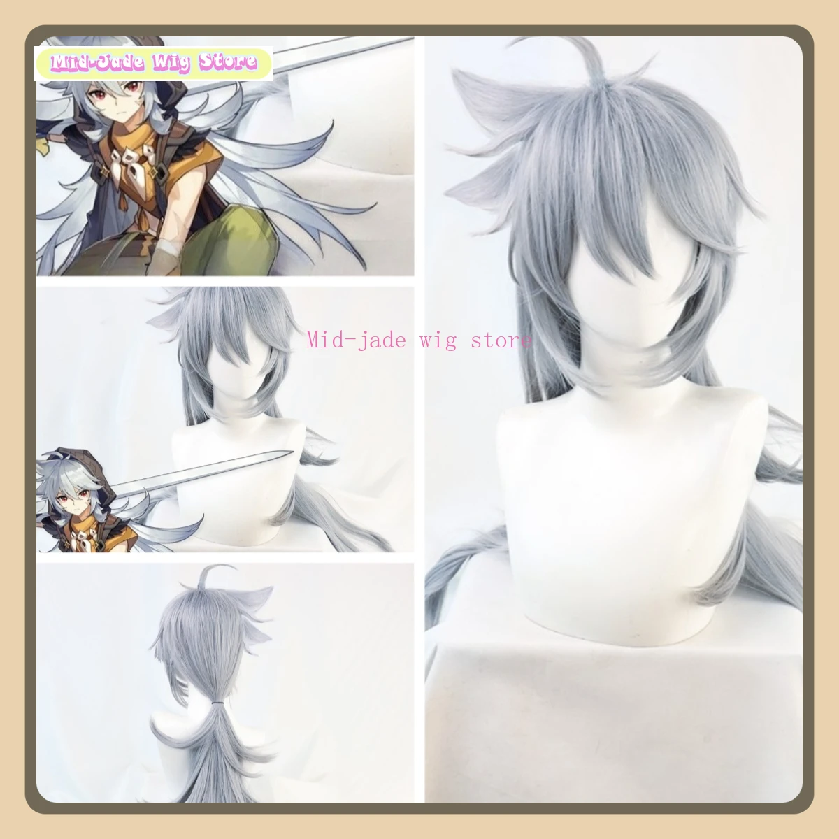 Mid-jade Wig Store Genshin Impact Shaver Cosplay Wig Anime Cosplay Party Synthetic Hair Grey Blue Layered Upright
Mid-jade Wig Store Genshin Impact Shaver Cosplay Wig Anime Cosplay Party Synthetic Hair Grey Blue Layered Upright
