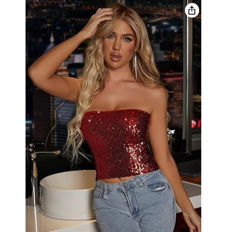 Fashion Womens Sparkling Sequins Stretch Party Clubwear Tube Top CROP TOPS
Fashion Womens Sparkling Sequins Stretch Party Clubwear Tube Top CROP TOPS