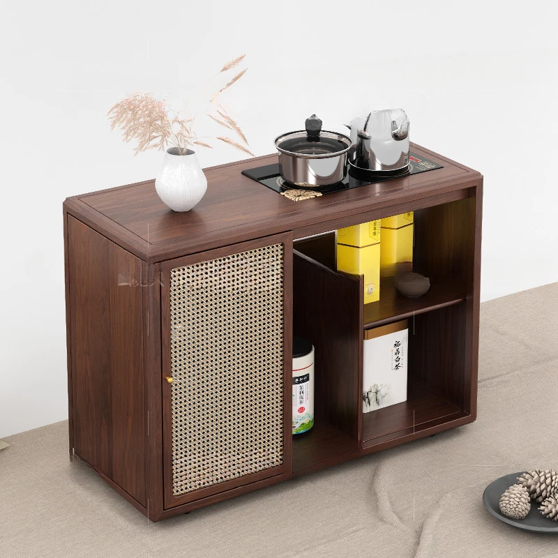 Black walnut solid wood tea cabinet multi-functional light luxury kettle integrated side cabinet living room rack
Black walnut solid wood tea cabinet multi-functional light luxury kettle integrated side cabinet living room rack