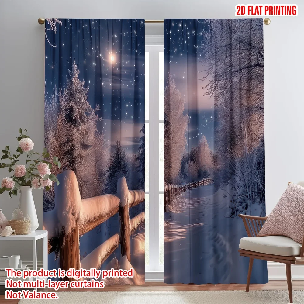 2D flat printing 2pcs Party Curtains Winter Night Snow Path Digital Printed Polyester Drapes All Season Party & Holiday Decor
2D flat printing 2pcs Party Curtains Winter Night Snow Path Digital Printed Polyester Drapes All Season Party & Holiday Decor