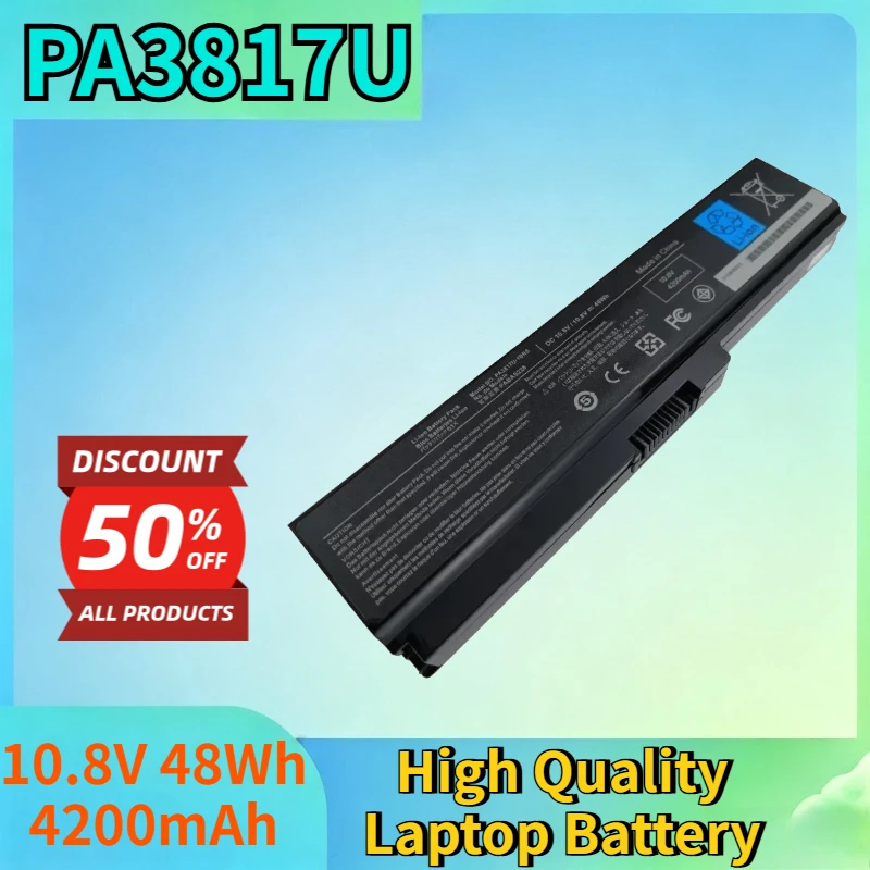 PA3817U 10.8V 48Wh 4200mAh Battery for Toshiba C600 C650 C660D PA3817U-1BRS PA3818U-1BRS L655 L750 High Quality Laptop Battery
PA3817U 10.8V 48Wh 4200mAh Battery for Toshiba C600 C650 C660D PA3817U-1BRS PA3818U-1BRS L655 L750 High Quality Laptop Battery