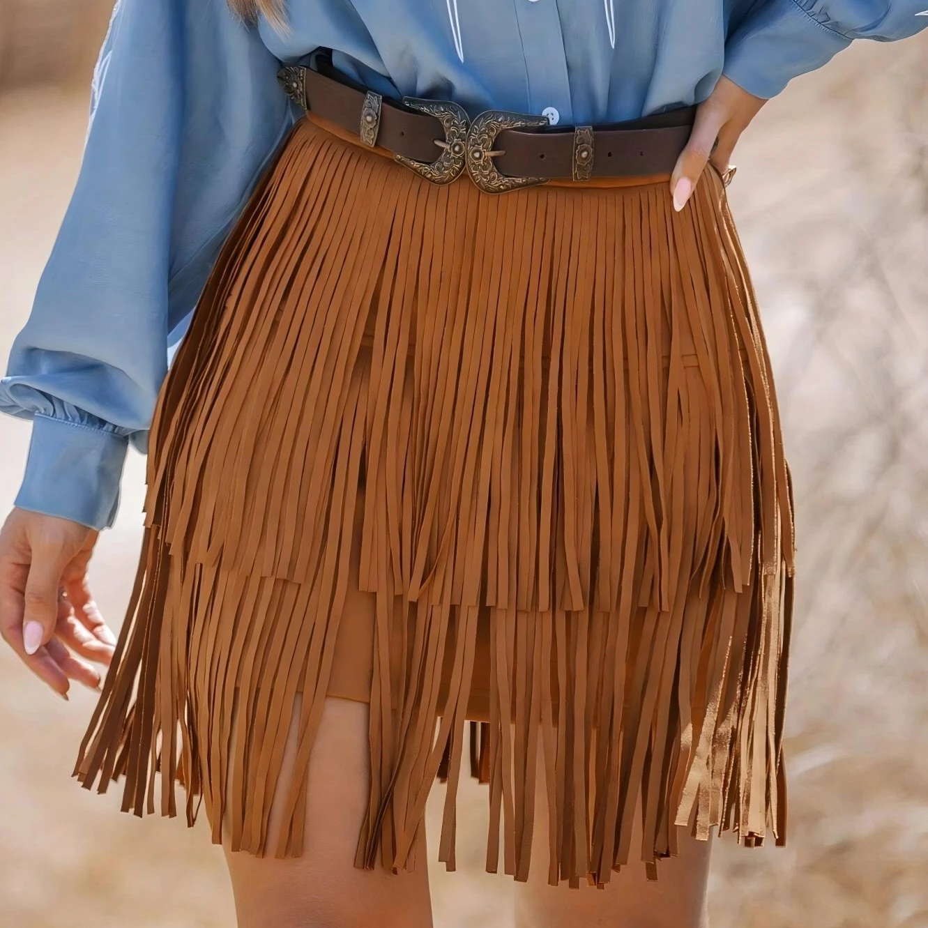 Уличная одежда, светло-коричневая мини-юбка с бахромой и винтажным эстетичным и декоративным поясом, женские повседневные юбки с оборками
Уличная одежда, светло-коричневая мини-юбка с бахромой и винтажным эстетичным и декоративным поясом, женские повседневные юбки с оборками