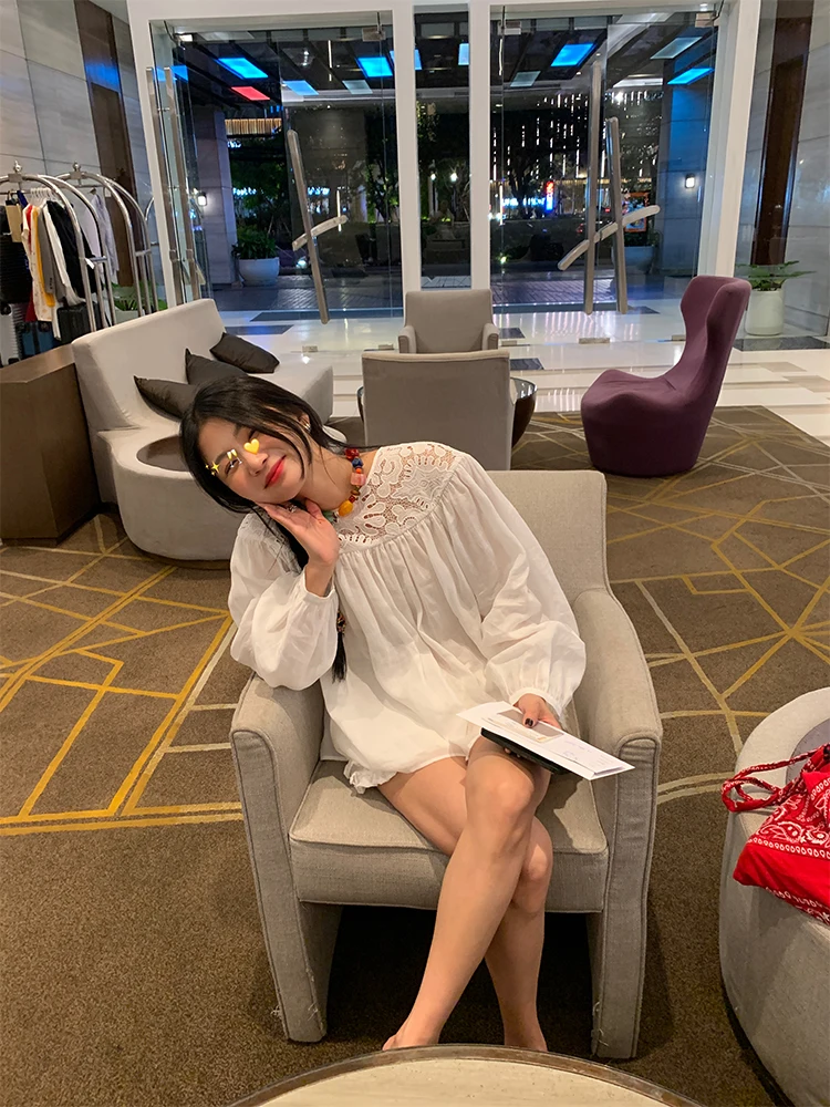Women's Loose Oversized irt French Sle Cotton Linen White round Ne Long Sve Spring Summer Color Casual Top
Women's Loose Oversized irt French Sle Cotton Linen White round Ne Long Sve Spring Summer Color Casual Top