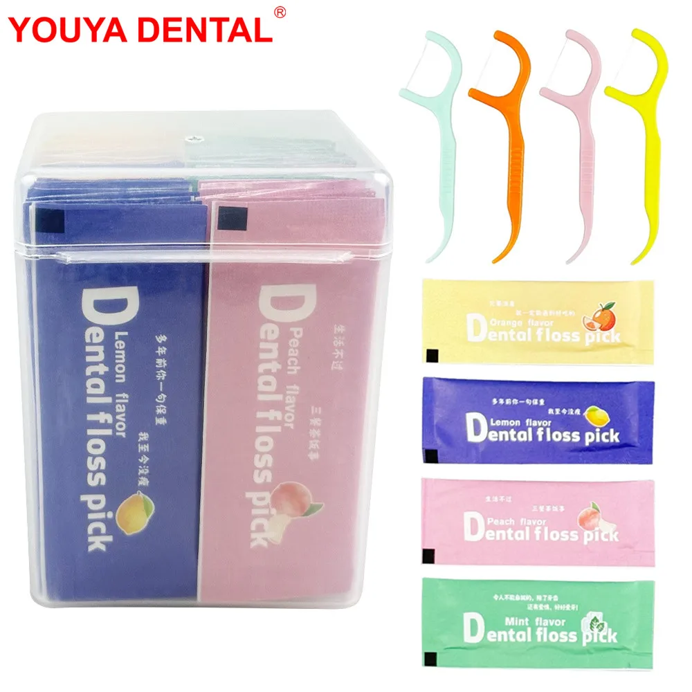 50pcs Dental Floss Picks 4 in 1 Fruity Floss Sticks Disposable Dental Flosser Stick Portable Teeth Cleaning Toothpicks Oral Care
50pcs Dental Floss Picks 4 in 1 Fruity Floss Sticks Disposable Dental Flosser Stick Portable Teeth Cleaning Toothpicks Oral Care