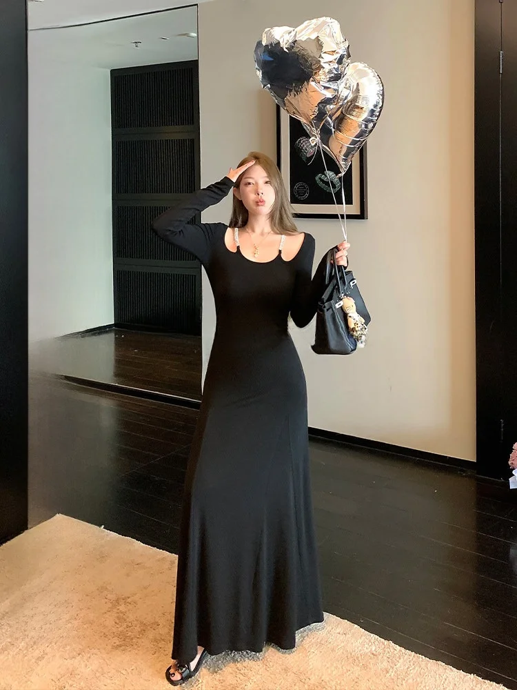 Black Ruched Shoulder Long Sleeve Knitted Dress Women's Spring Autumn LUU Tiao Xi Er Design Sensation Skirt Korean Style Pure...
Black Ruched Shoulder Long Sleeve Knitted Dress Women's Spring Autumn LUU Tiao Xi Er Design Sensation Skirt Korean Style Pure...