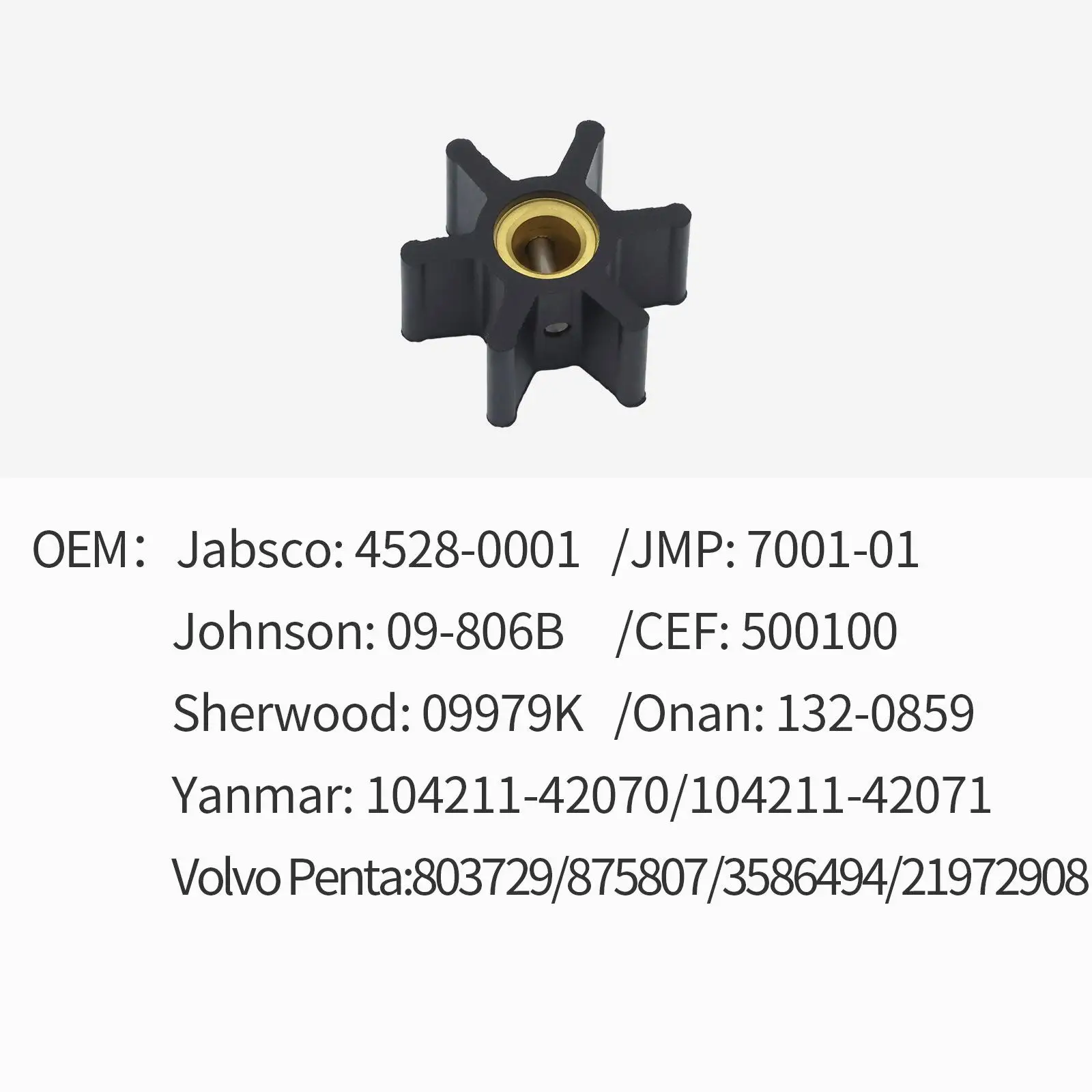 High Performance Wear Resistant Water Pump Impeller Marine Engine Cooling Direct Fit for 09979K 132-0859
High Performance Wear Resistant Water Pump Impeller Marine Engine Cooling Direct Fit for 09979K 132-0859