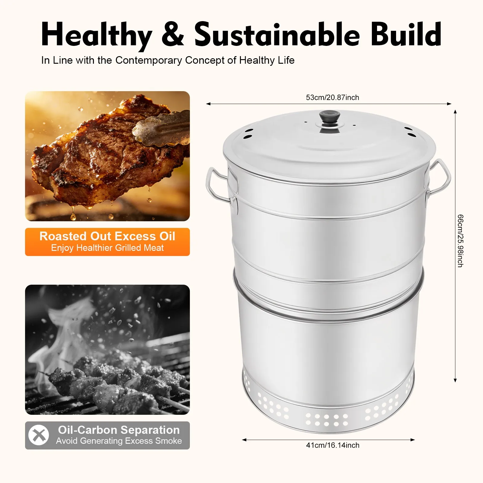 Portable Charcoal Grills, Stainless Charcoal BBQ Grill Barrel 360° Smokeless Outdoor with 50 Skewers for Travel, Outdoor Cooking
Portable Charcoal Grills, Stainless Charcoal BBQ Grill Barrel 360° Smokeless Outdoor with 50 Skewers for Travel, Outdoor Cooking