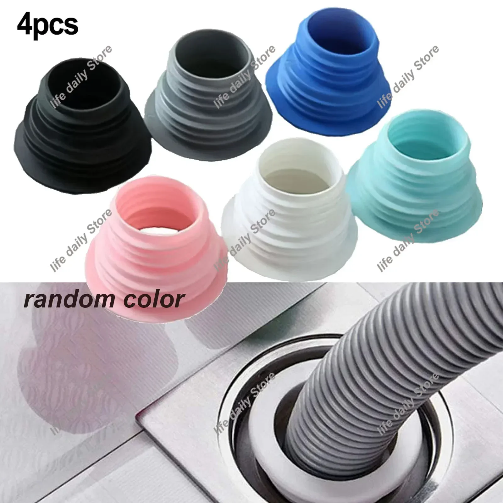 4PCS Drain Pipe Leak-proof Sealing Gasket Washer Silicone Valve Rubber Pipe Hose Prevent Dripping Leakage For Home Replace 
4PCS Drain Pipe Leak-proof Sealing Gasket Washer Silicone Valve Rubber Pipe Hose Prevent Dripping Leakage For Home Replace