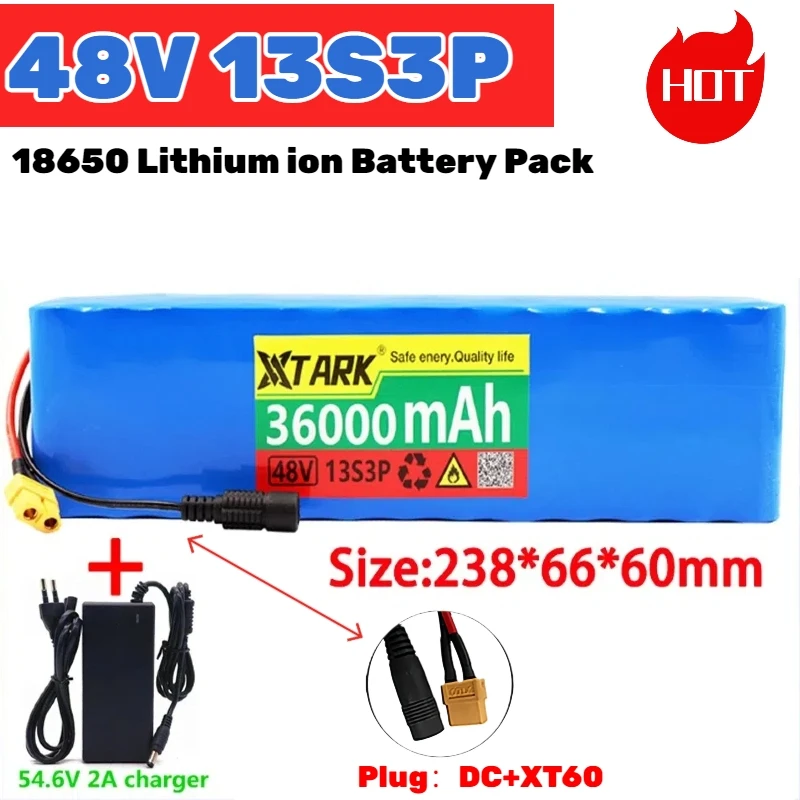 2024 new upgraded 48V 13S3P Battery Pack E-Bike for Electric Scooter motorcycles Rechargeable batteries With BMS+54.6v Charger
2024 new upgraded 48V 13S3P Battery Pack E-Bike for Electric Scooter motorcycles Rechargeable batteries With BMS+54.6v Charger