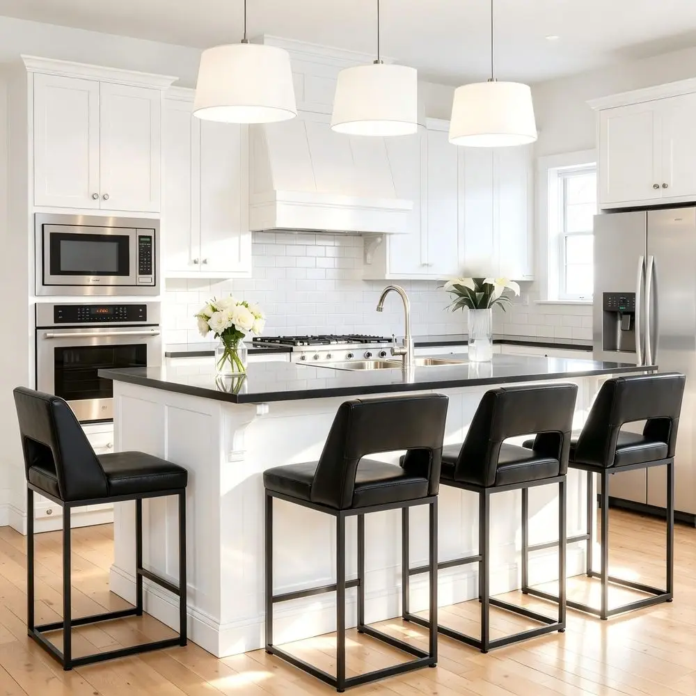 Black Bar Stools Set of 4 for Kitchen Counter Counter Height Modern Bar Chairs with Backs for Kitchen Island with holstered F
Black Bar Stools Set of 4 for Kitchen Counter Counter Height Modern Bar Chairs with Backs for Kitchen Island with holstered F