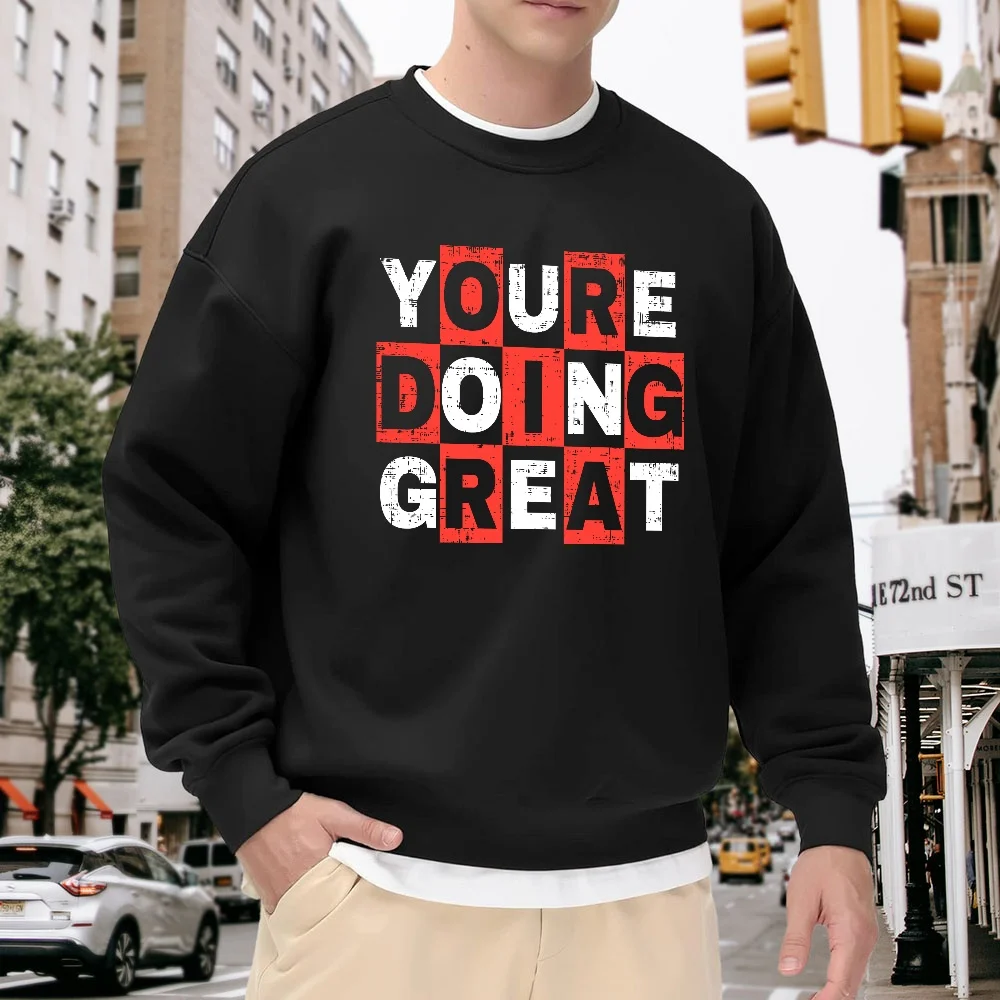 Men's Black Crew Neck Loose Sweatshirt with Letter Print, Street Fashion Top, Casual Everyday Wear, Versatile and Comfortable Top, Simple and Stylish Autumn/Winter Style
Men's Black Crew Neck Loose Sweatshirt with Letter Print, Street Fashion Top, Casual Everyday Wear, Versatile and Comfortable Top, Simple and Stylish Autumn/Winter Style