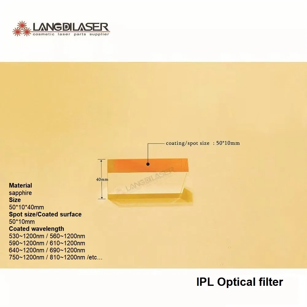 Size : 50*10*40 / Spot Size : 50*10 / Sapphire Filtro Ipl De Zafiro - Wavelength Can Customization
Size : 50*10*40 / Spot Size : 50*10 / Sapphire Filtro Ipl De Zafiro - Wavelength Can Customization