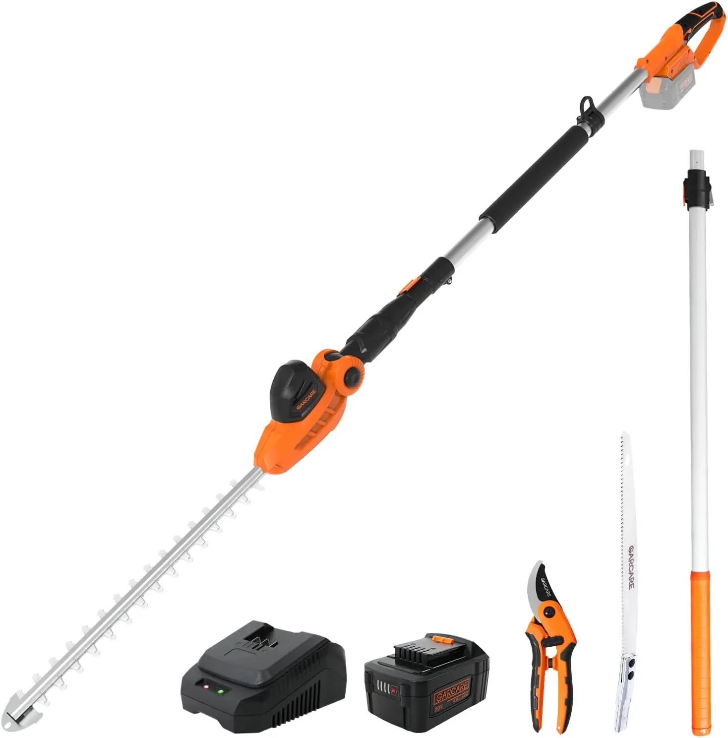 Hedge Trimmers Cordless With Battery - Pole Hedge Trimmer With 20V 4.0Ah Li-Ion Battery & Quick Charger, 450Mm Laser Cut Blade,
Hedge Trimmers Cordless With Battery - Pole Hedge Trimmer With 20V 4.0Ah Li-Ion Battery & Quick Charger, 450Mm Laser Cut Blade,