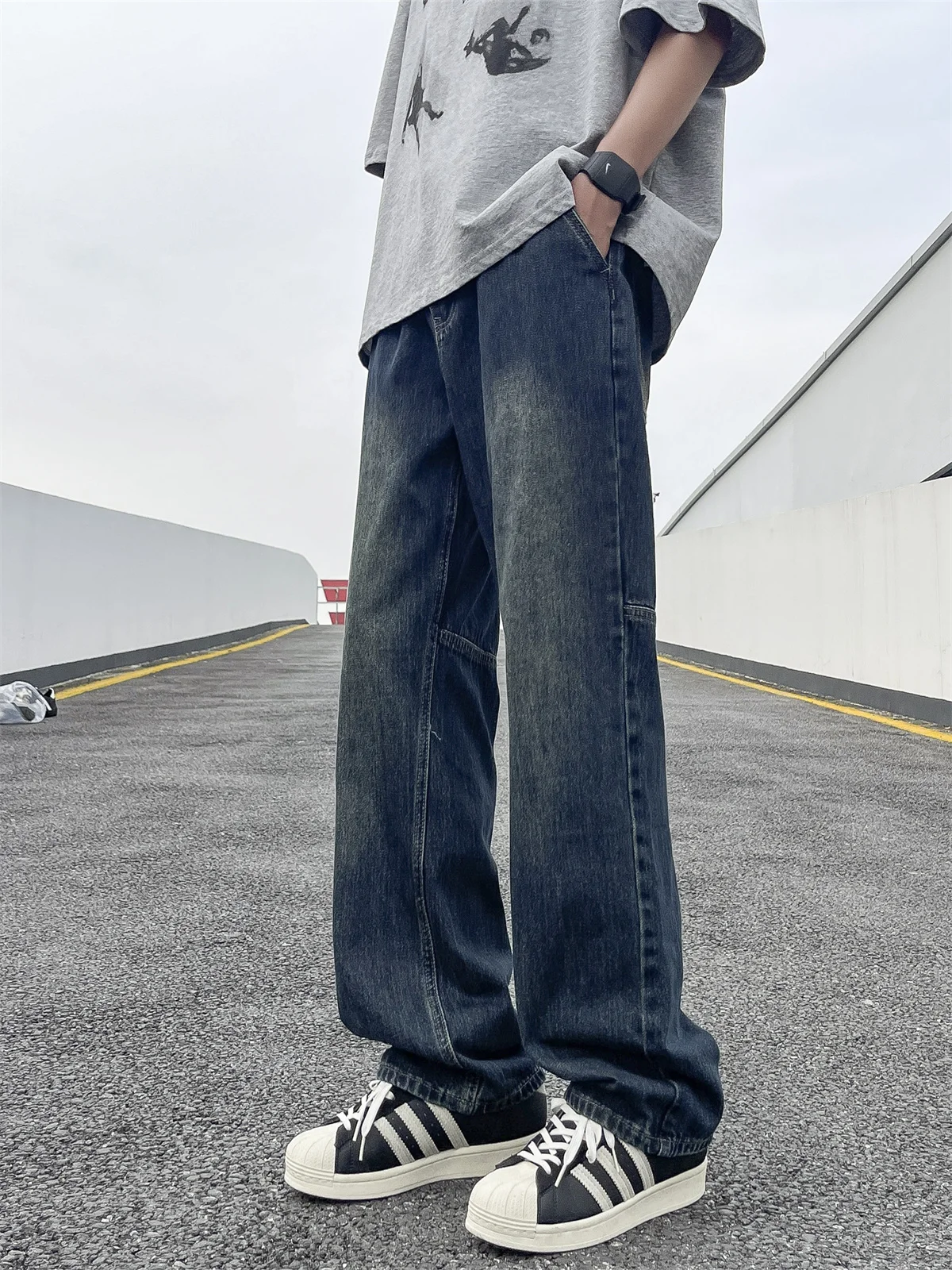 Waed Denim Jeans Men's Vintage Trendy High Street Drape Casual Long Pants American Sle Loose Straight Tube Pants
Waed Denim Jeans Men's Vintage Trendy High Street Drape Casual Long Pants American Sle Loose Straight Tube Pants