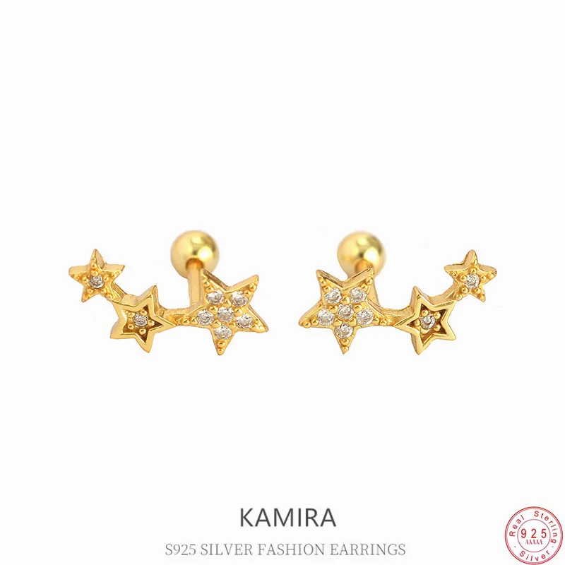 KAMIRA 925 Sterling Silver Sweet Elegant Lovely Star Zircons Screw Bead Earrings for Women Party Fashion Geometric Jewelry Girl
KAMIRA 925 Sterling Silver Sweet Elegant Lovely Star Zircons Screw Bead Earrings for Women Party Fashion Geometric Jewelry Girl