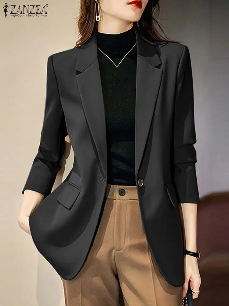 Autumn Lapel Neck Long Sleeve OL Blazer Suits ZANZEA Fashion Women Solid Coats Elegant Office Work Jackets Female Thin Outwear
Autumn Lapel Neck Long Sleeve OL Blazer Suits ZANZEA Fashion Women Solid Coats Elegant Office Work Jackets Female Thin Outwear