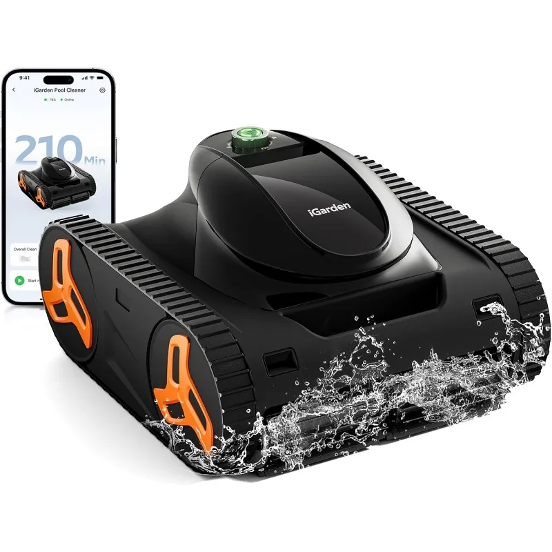 iGarden Robotic Pool Cleaner KN Series, 210-Min Runtime, Smart 3D Navigation, Full-Inverter Energy-Saving Tech, Cleans Floor
iGarden Robotic Pool Cleaner KN Series, 210-Min Runtime, Smart 3D Navigation, Full-Inverter Energy-Saving Tech, Cleans Floor