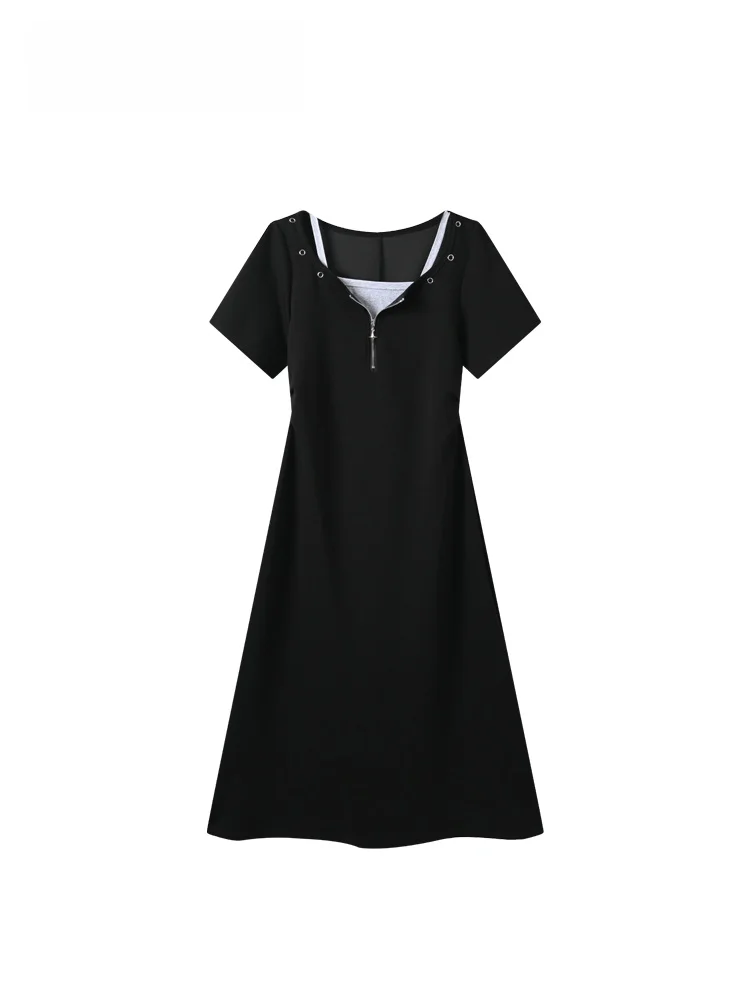 Fashionable Summer College Style plus Size Dress Women's Clothing Fake Two-Piece Skirt Short Sleeve Casual Polyester Fiber
Fashionable Summer College Style plus Size Dress Women's Clothing Fake Two-Piece Skirt Short Sleeve Casual Polyester Fiber